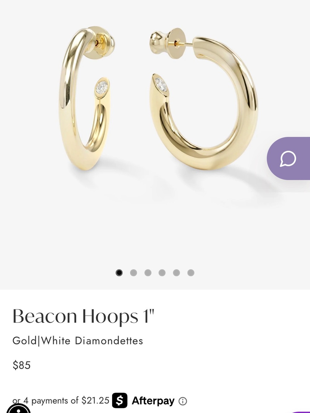 Melinda Maria Gold Hoop Earrings with White Diamondette Accents